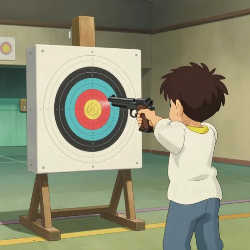 at close range