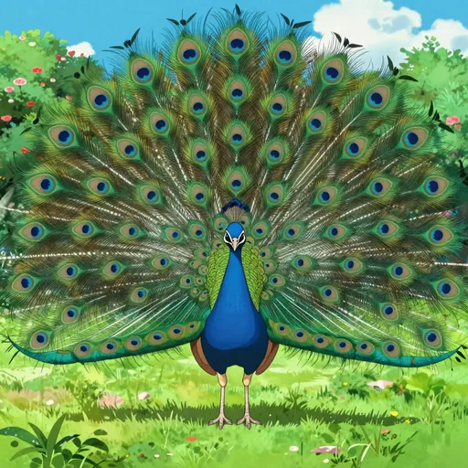blue peafowl