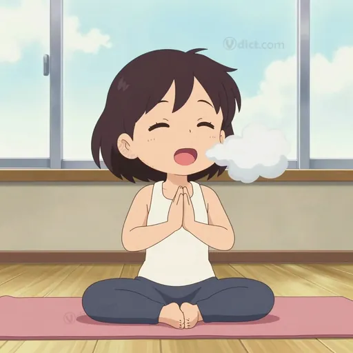 breathing out