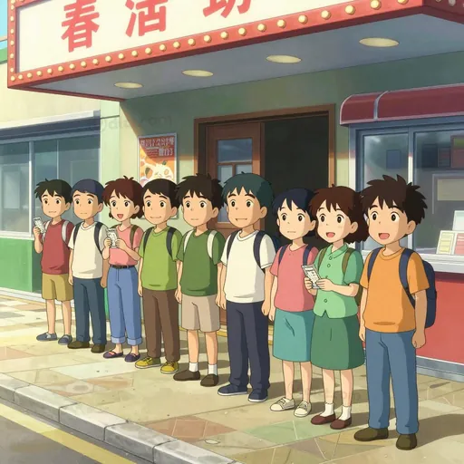 in line