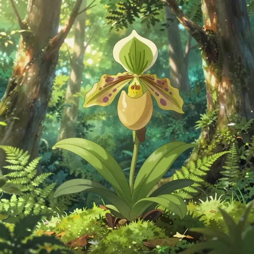 large yellow lady's slipper