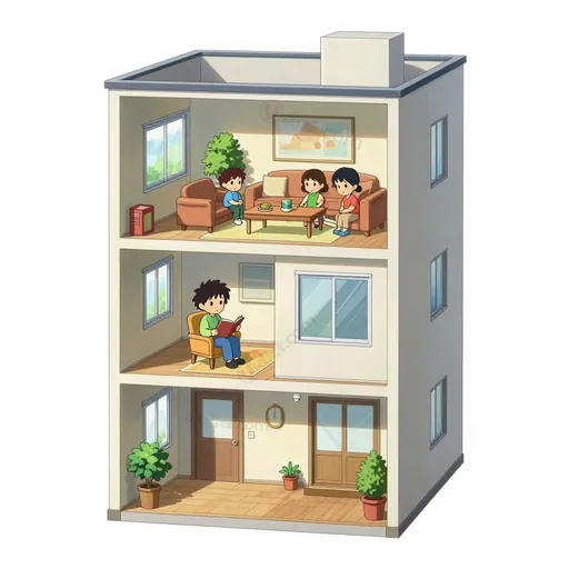 on a higher floor