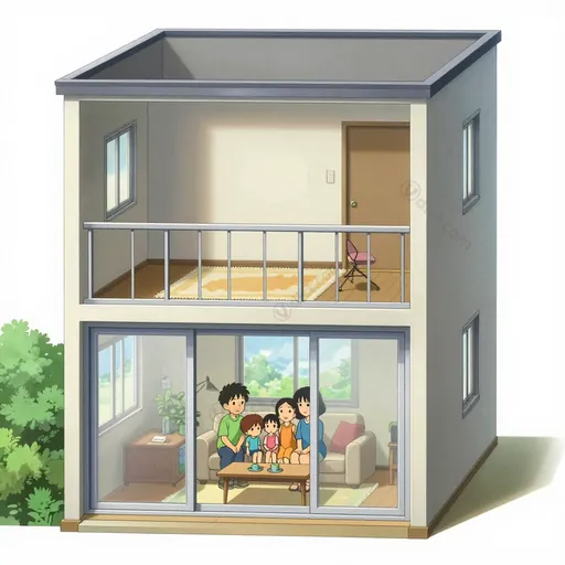 on a lower floor