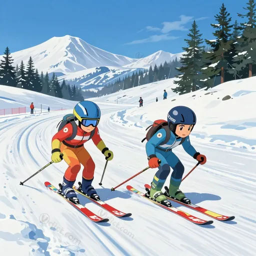 skiing race