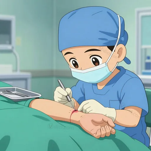 sutured